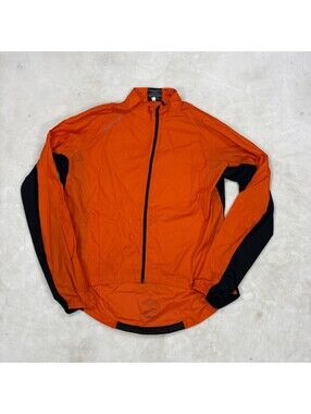 Showers Pass Elite Mens XL Orange Black Full Zip Cycling Rain Jacket Reflective